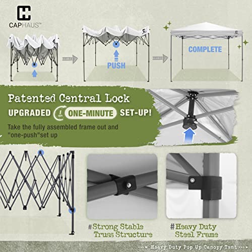 12ft x 12ft White Pop Up Canopy Tent with Wheeled Carry Bag C399