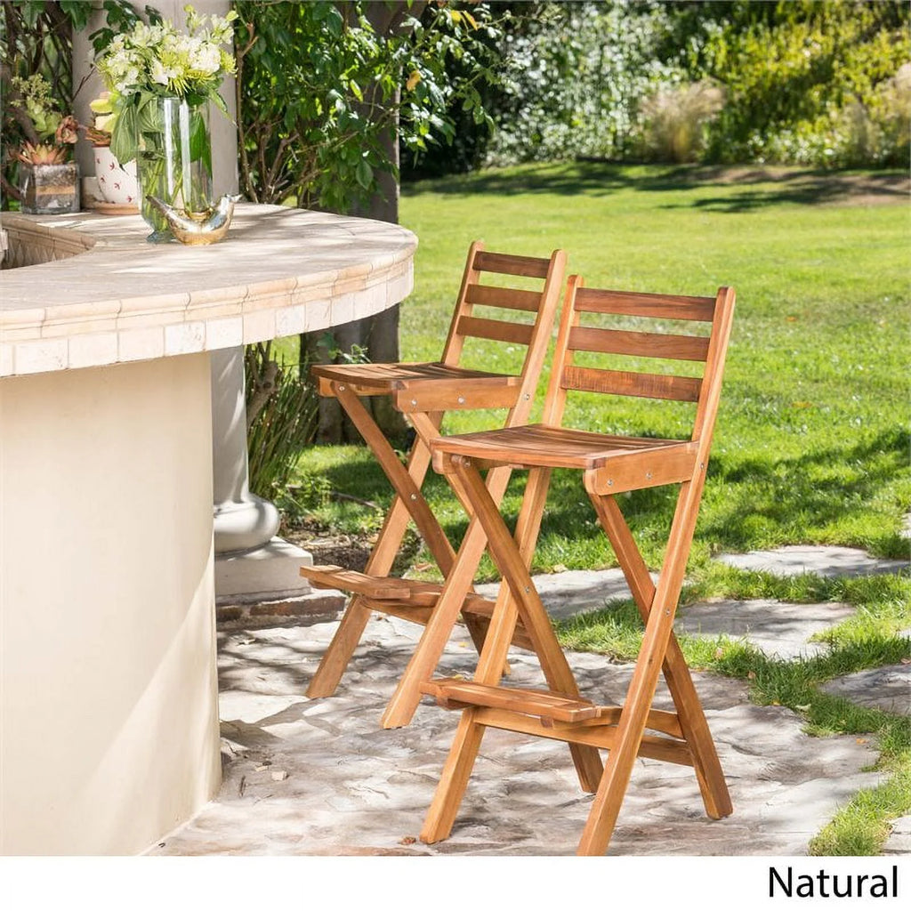 Foldable Outdoor Wood Barstool Set O609
