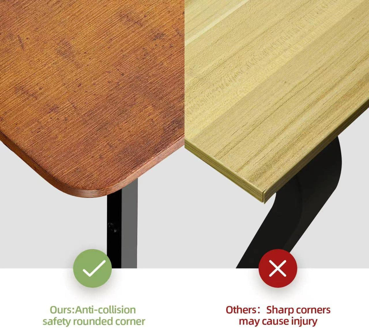 40 inch Computer Desk with Outlet USB Charging Port Brown M3534