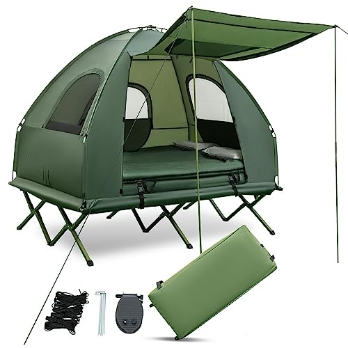 Tent Cot with Air Mattress, 2 Sleeping Bags, Carry Bag & Foot Pump J404421