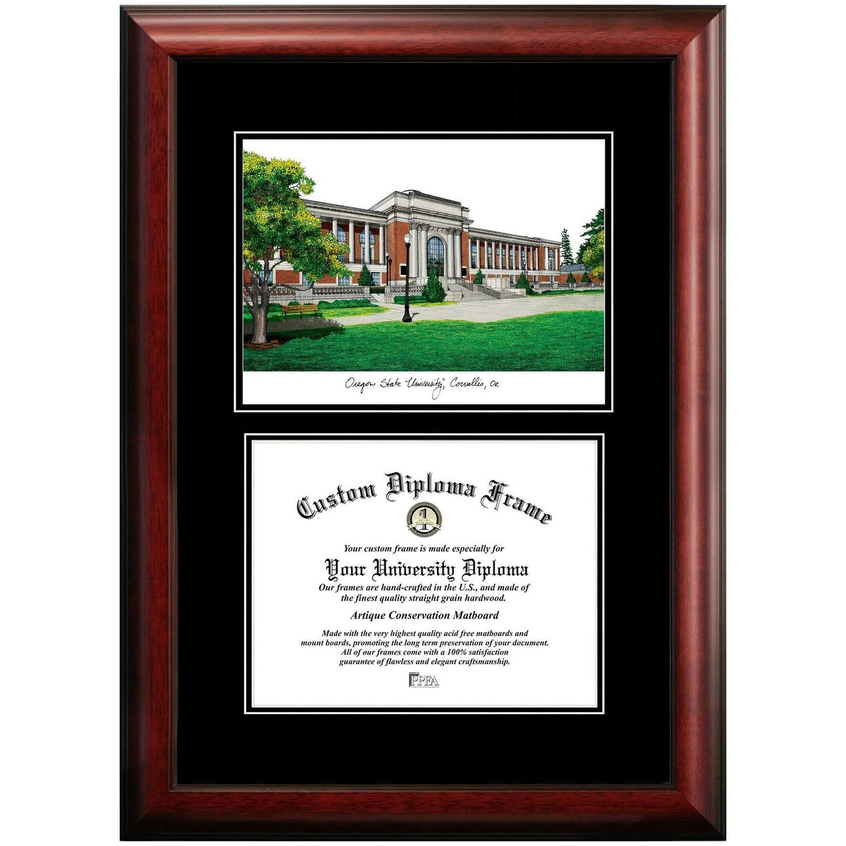 14 x 11 in. Satin Mahogany Diploma Frame S30360