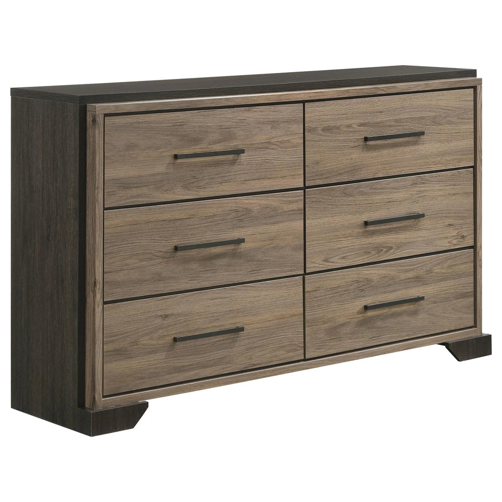 6 Drawer Dresser Brown Light Taupe F5855