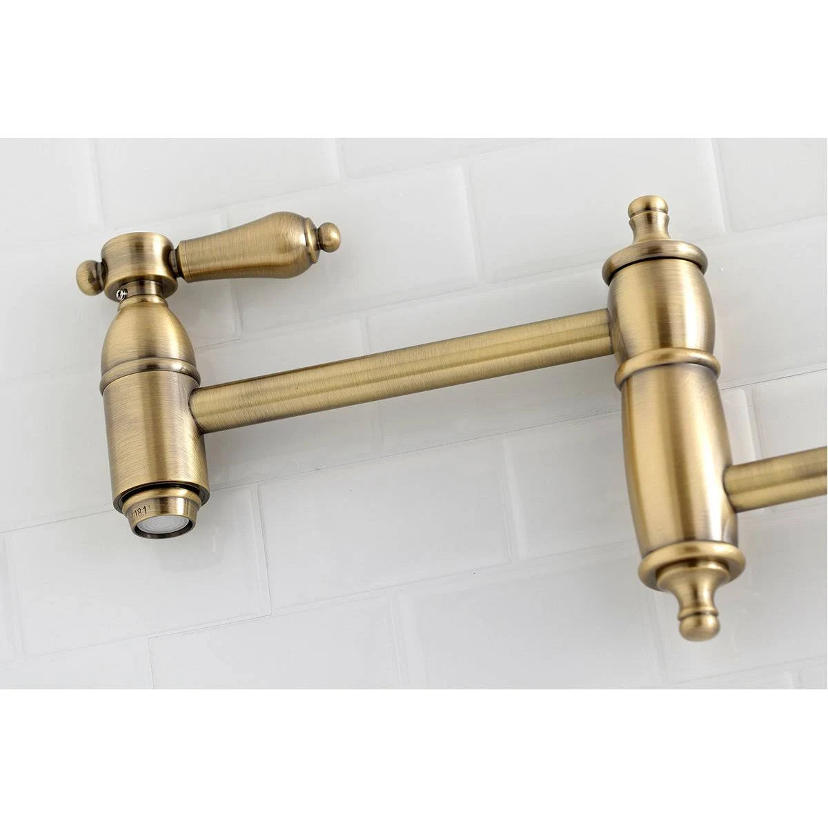 Polished Brass Wall Mount Pot Filler Kitchen Faucet D495820