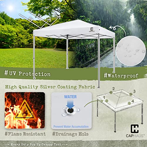 12ft x 12ft White Pop Up Canopy Tent with Wheeled Carry Bag C399