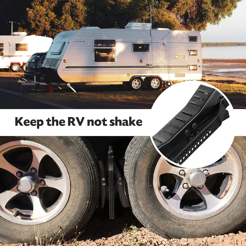 RV Camper Wheel Chock Stabilizer Scissor, 2 Pack Tire Wheel X Chock Y7596