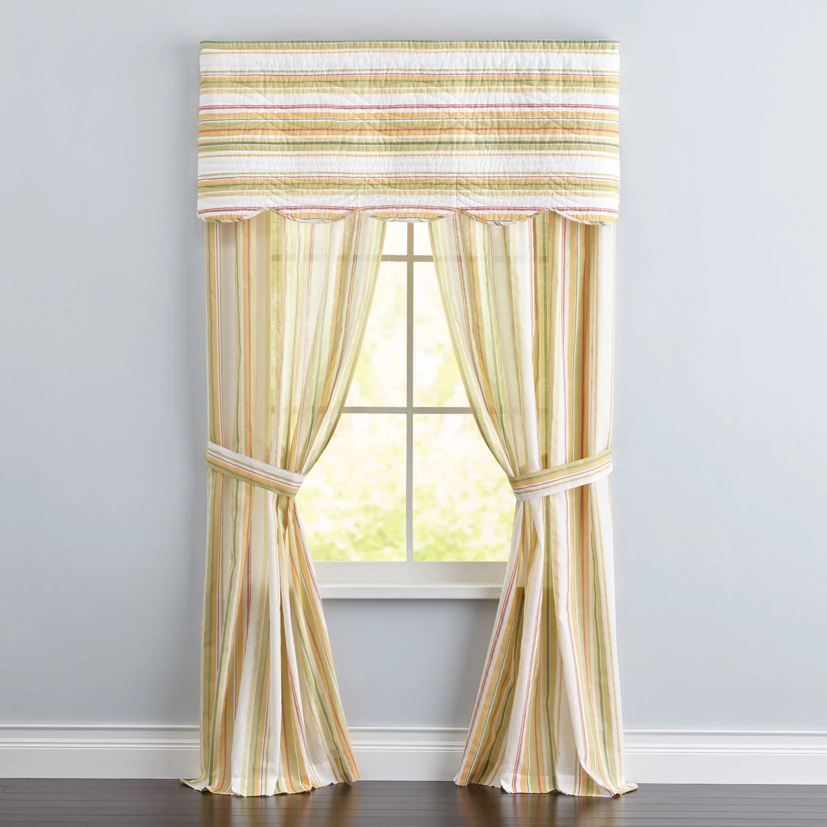 Peacock Curtain Panel Set with Tiebacks K145
