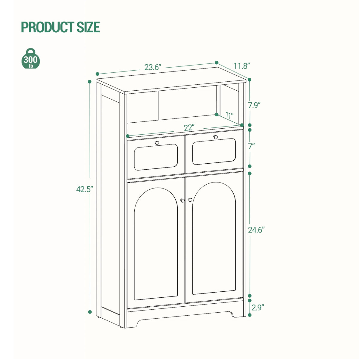 Freestanding Bathroom Storage Cabinet with 2 Drawers J5549