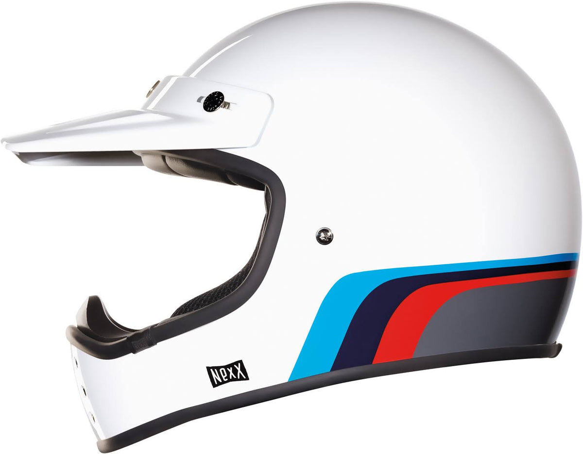 White Red Blue Motorcycle Helmet O11765