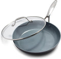Gray Hard Anodized Ceramic Nonstick 10" Frying Pan with Lid A180
