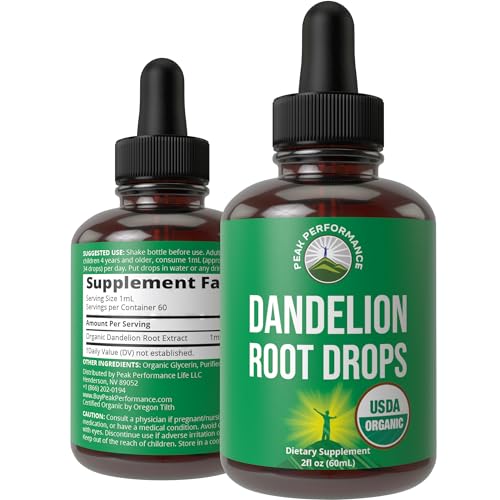 USDA Organic Vegan Dandelion Root Extract Liquid Tincture B5949