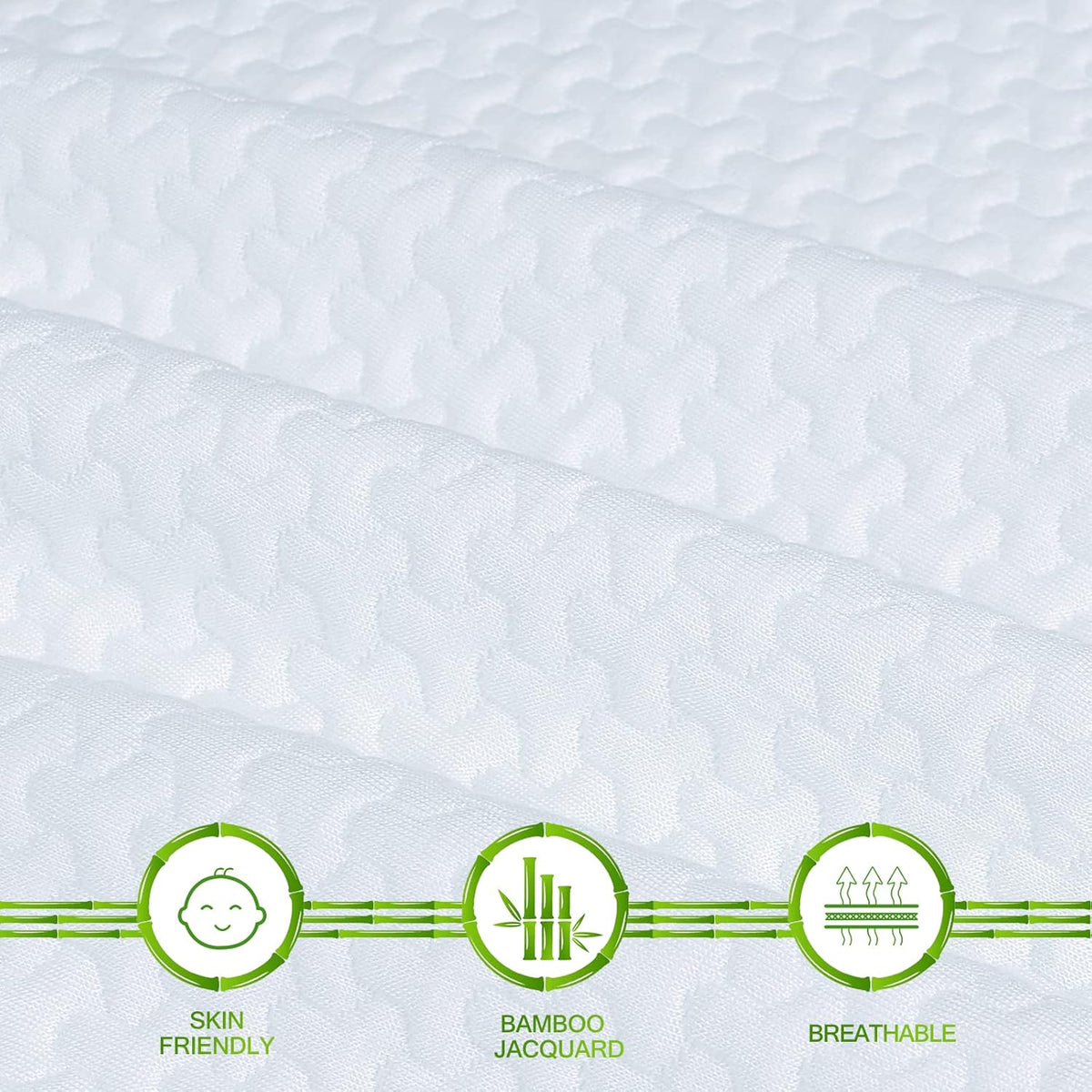 Queen Size Bamboo Rayon Zippered Mattress Protector Cover Z558