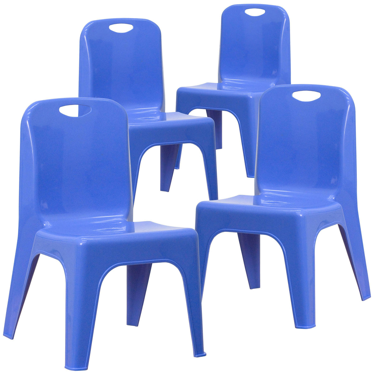 Blue Plastic Stackable School Chair 4 Pack I9295