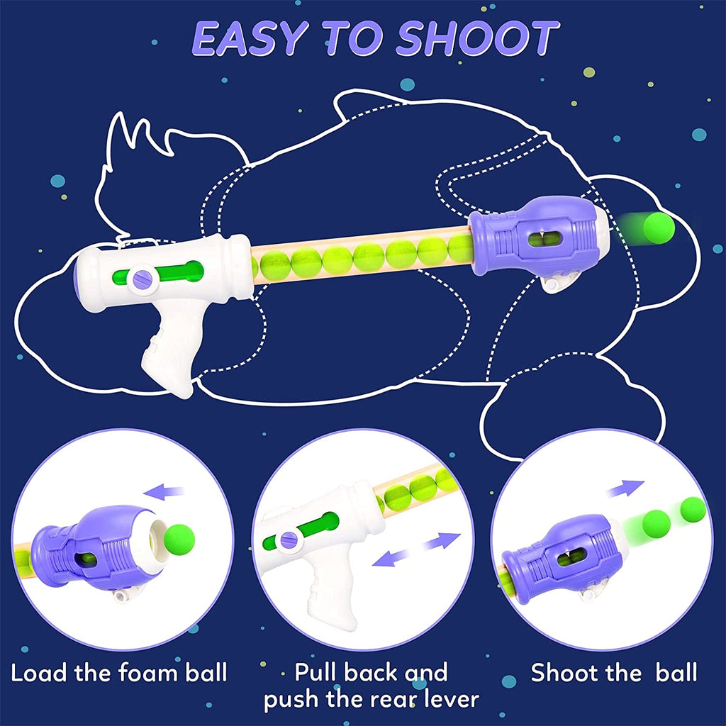 3 Packs Foam Ball Air Toy with Shooting Target, 48 Foam Balls E982684