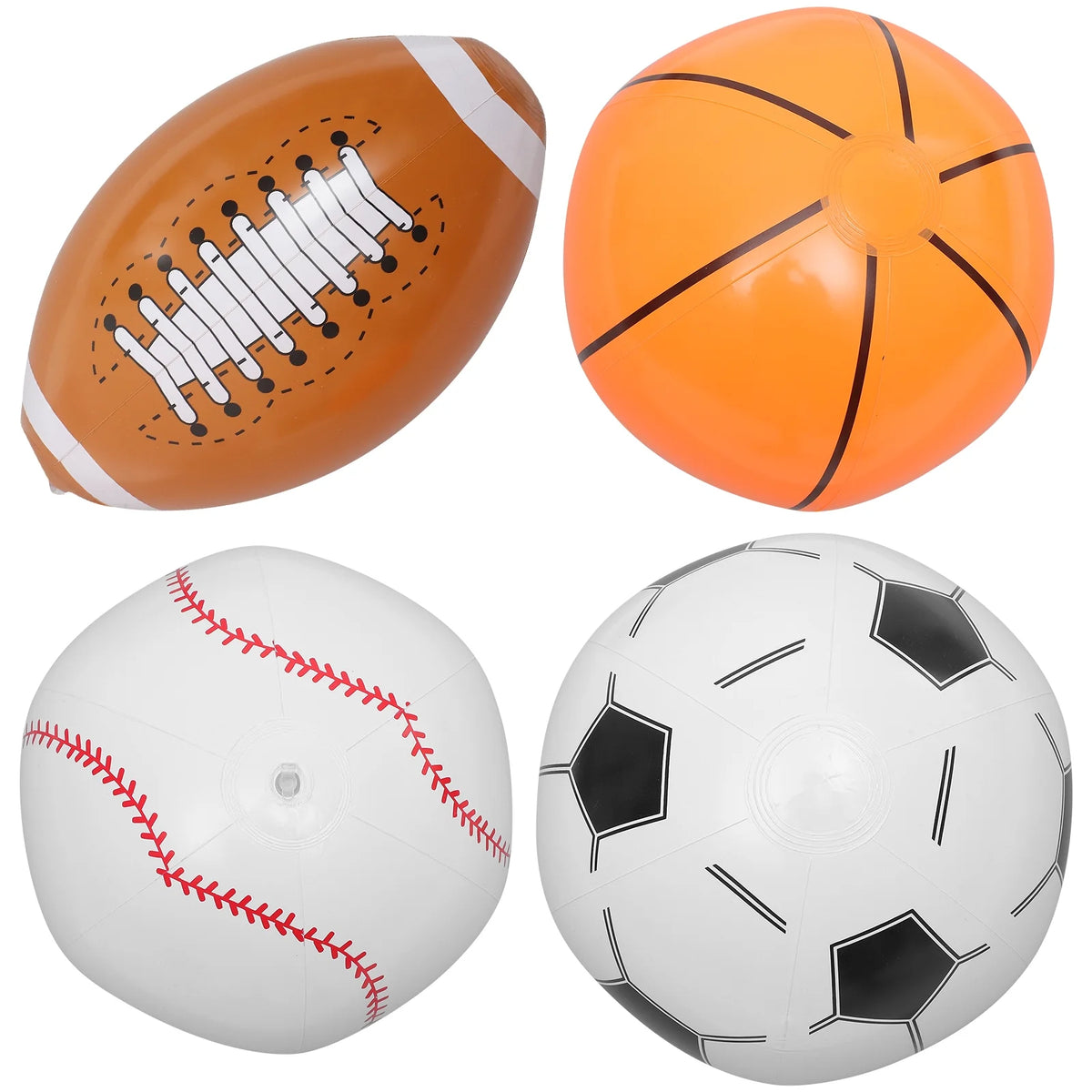 16 Pcs Inflatable Beach Ball Basketball Baseball Football Toys Q46288