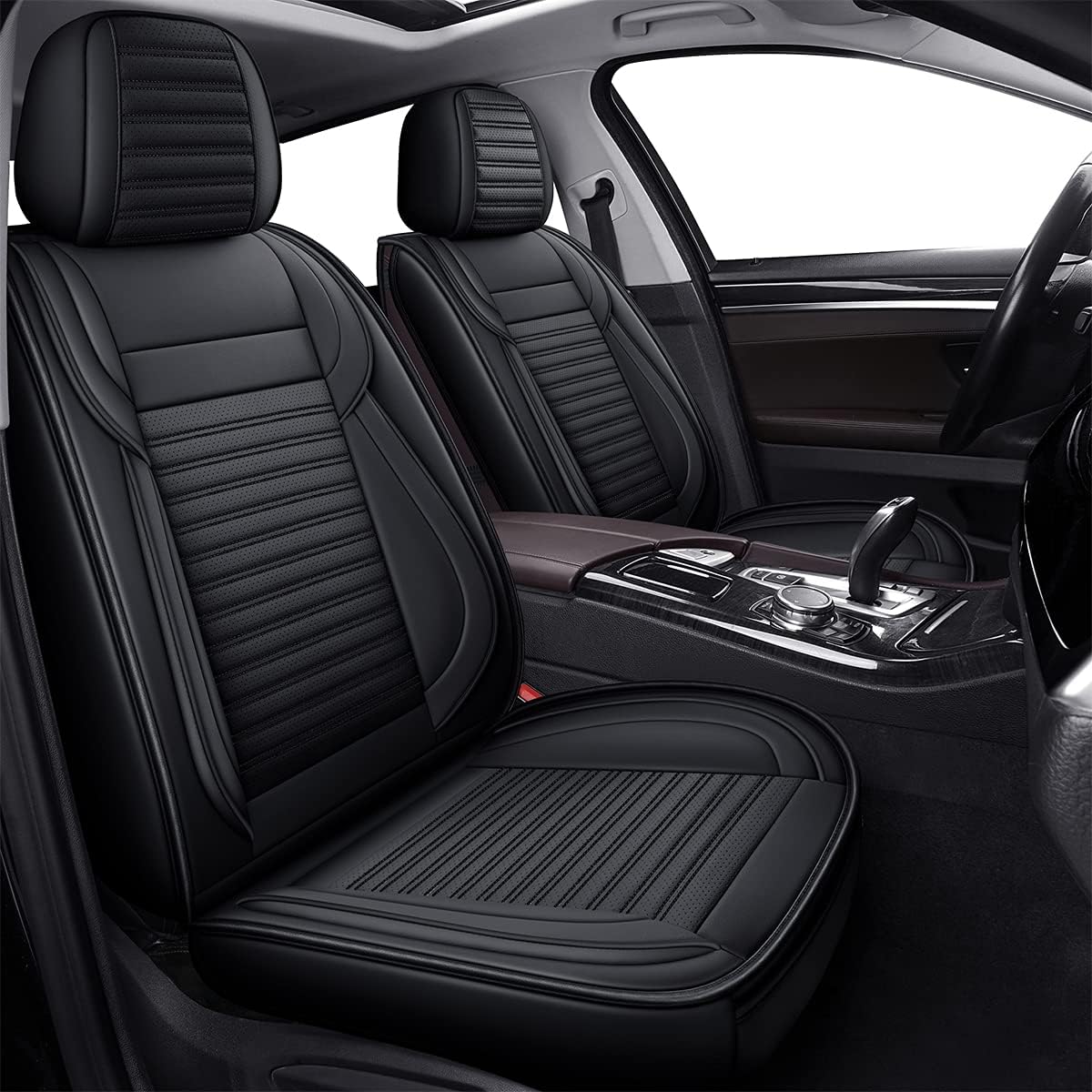 Red line Faux Leather Automotive Seat Covers H88988