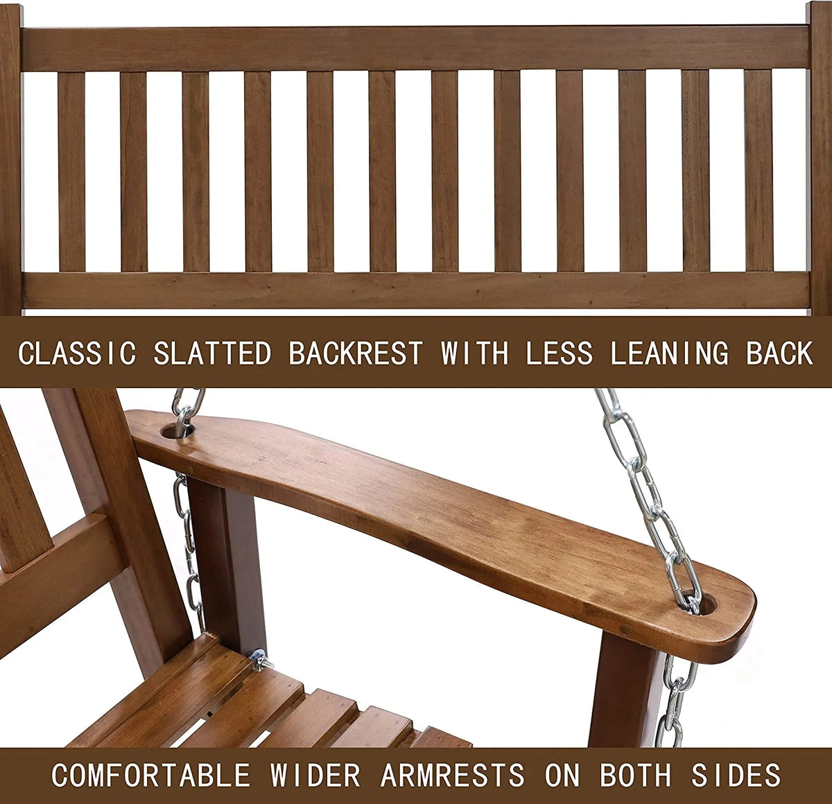 Wooden Porch Swing 5FT with Chains Q482383