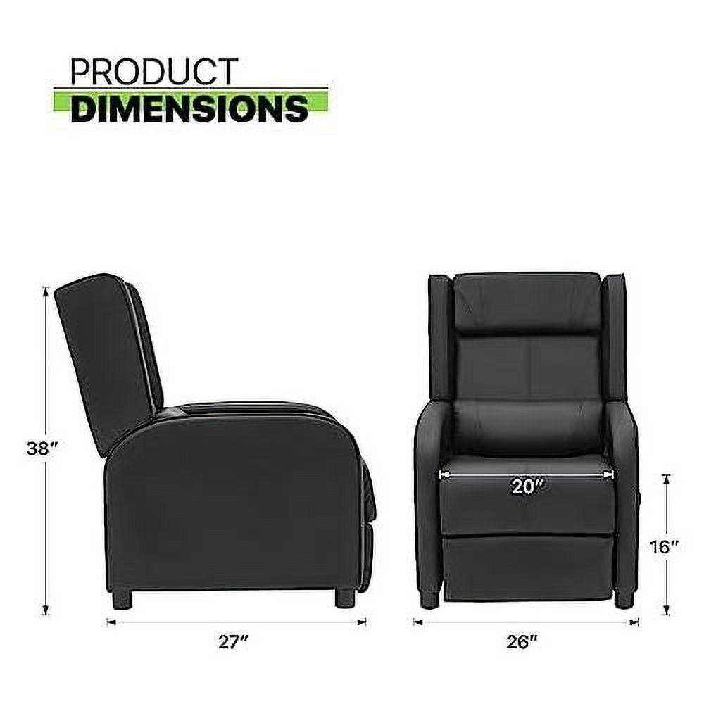 Black PU Leather Gaming Recliner Chair with Adjustable Back and Footrest S50272