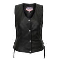 Ladies Leather Vest with Side Laces XXL Black A530169