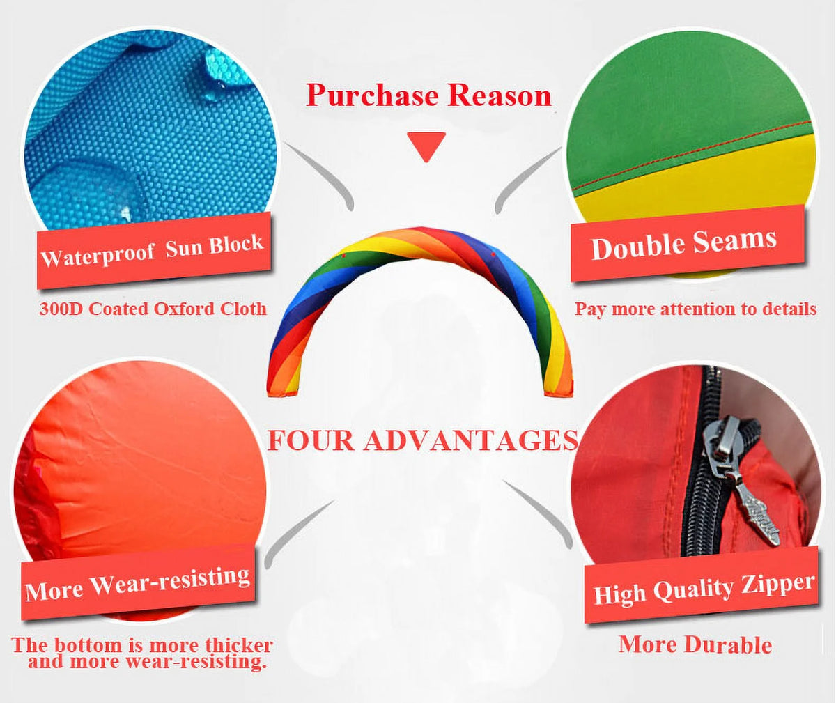39.4ft Inflatable Rainbow Advertising Arch Oxford Cloth with Fixed Rope E767