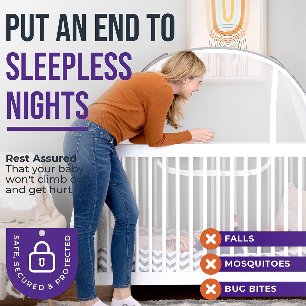 Infant Mosquito Netting Pop-Up Canopy Cover for Standard Cribs P780