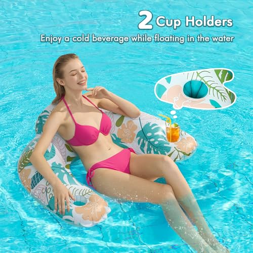 Inflatable Pool Floats with Two Cup Holders X404