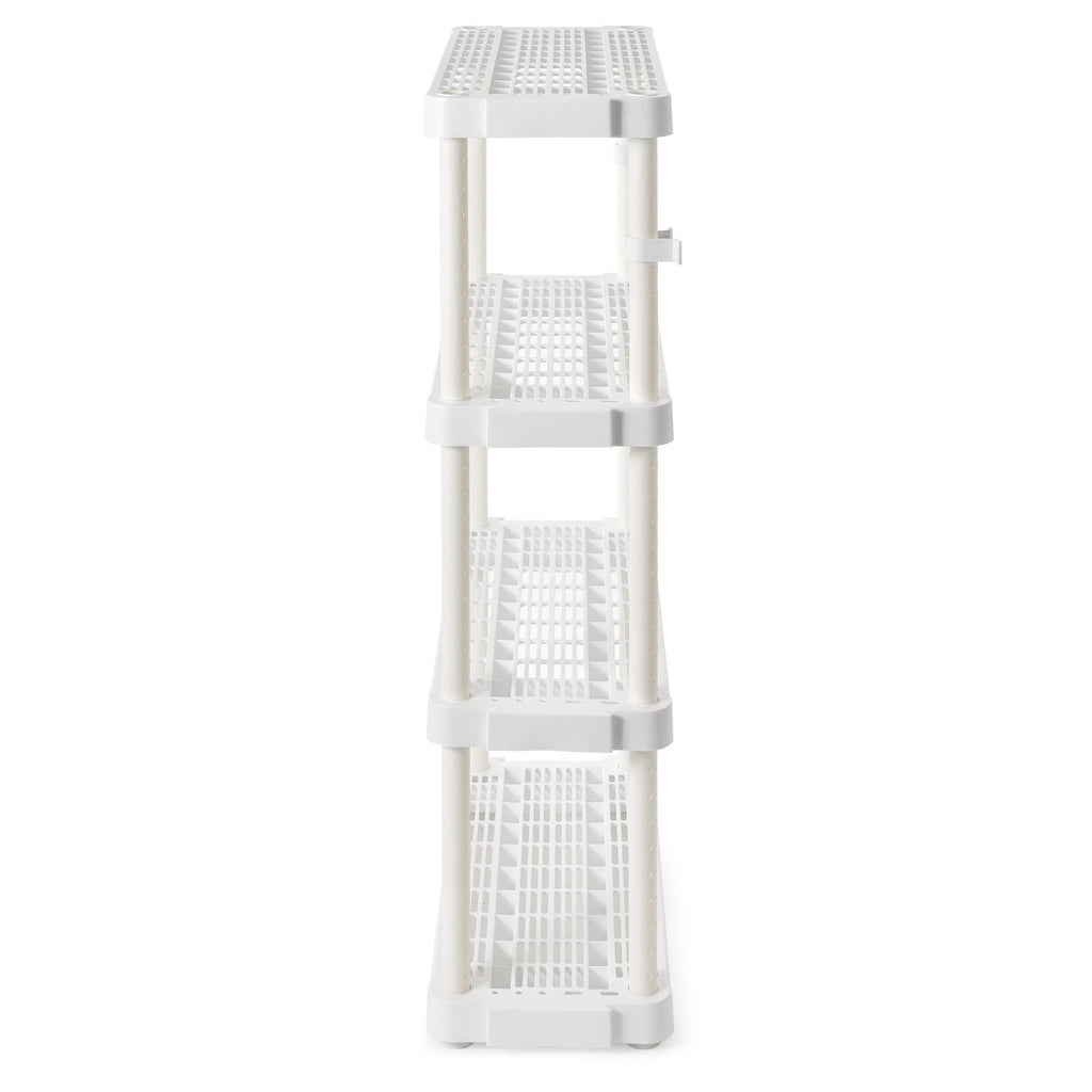 White 4 Shelf Adjustable Height Storage Unit (2 Pack) R681014