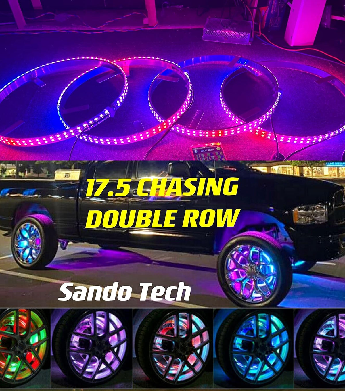 17.5'' Double Row LED Wheel Ring Light IP68 Bluetooth N79896