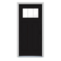 36 in. x 80 in. Black Painted Steel Prehung Front Door D580