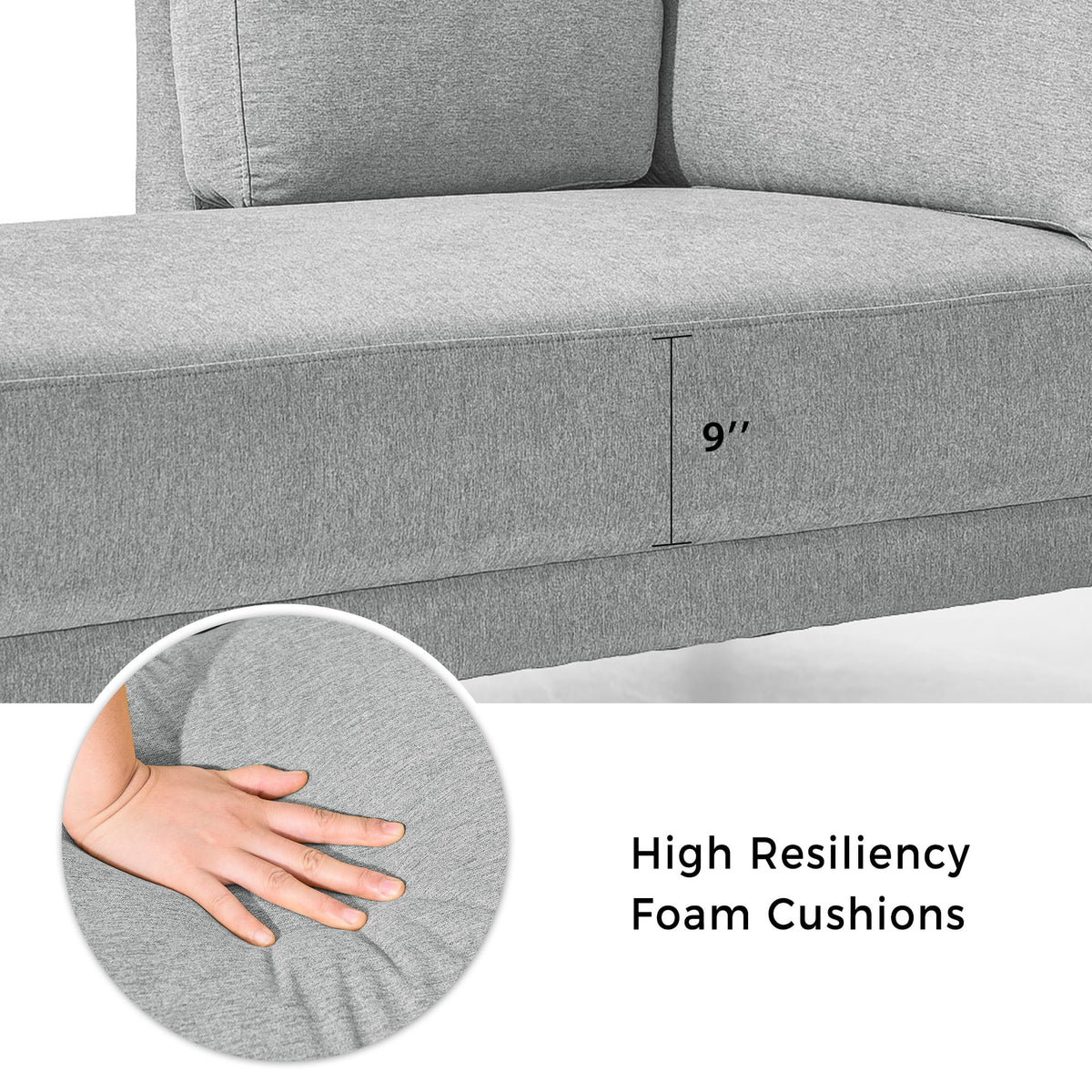 Upholstered Chaise Lounge Sofa Chair with Armrest W216884