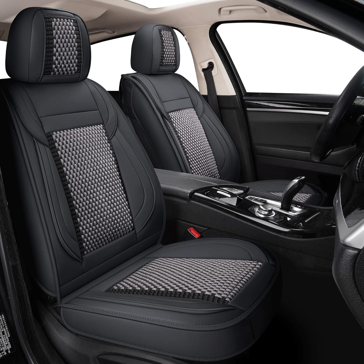 Red line Faux Leather Automotive Seat Covers H88988