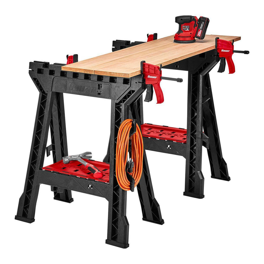Polypropylene Folding Sawhorse with Bar Clamp X79977
