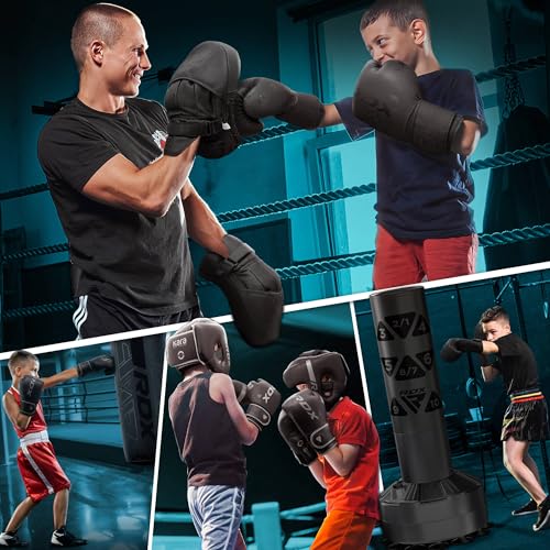 Kids Boxing Gloves Muay Thai Leather Training Mitt I4844