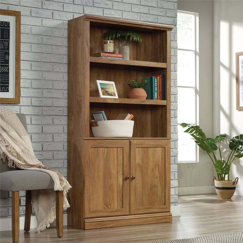 Sindoori Mango Beige 3-Shelf 2-Door Tall Wood Bookcase X95221