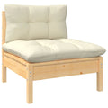 Solid Pinewood Patio Sofa with Cushions A2544