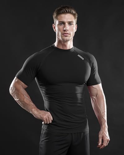 3 Pack Men's Compression Shirt Short Sleeve Baselayer Athletic T-Shirt A320