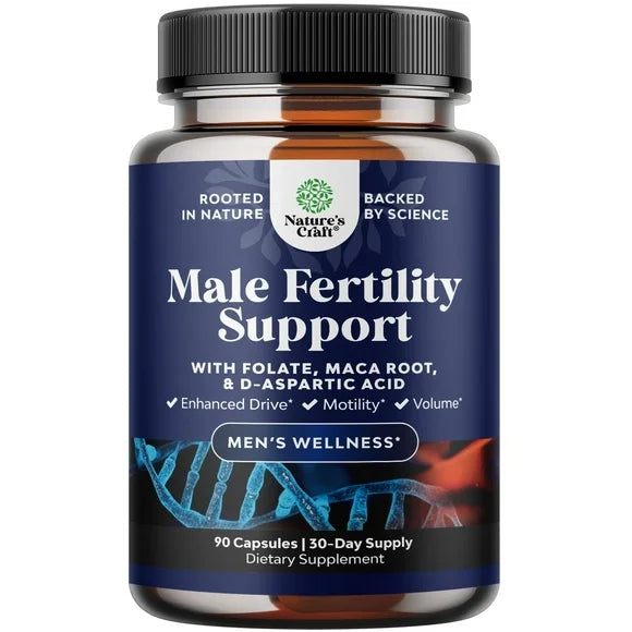 Male Fertility Supplement with L-Arginine D-Aspartic Acid and Maca Root 90 Capsules V43093