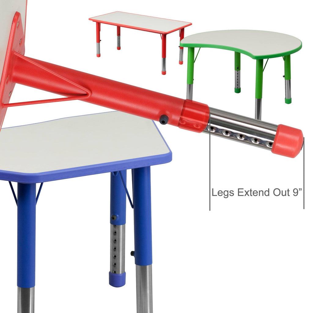Rectangular Activity Table in Green/grey H7960