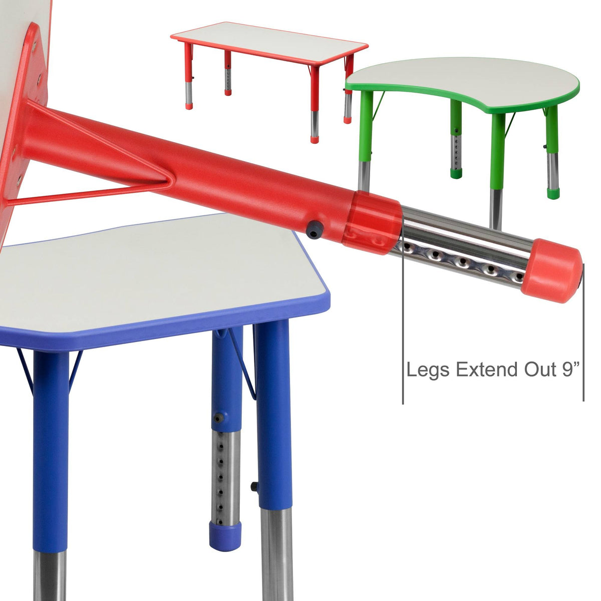 Rectangular Activity Table in Green/grey H7960