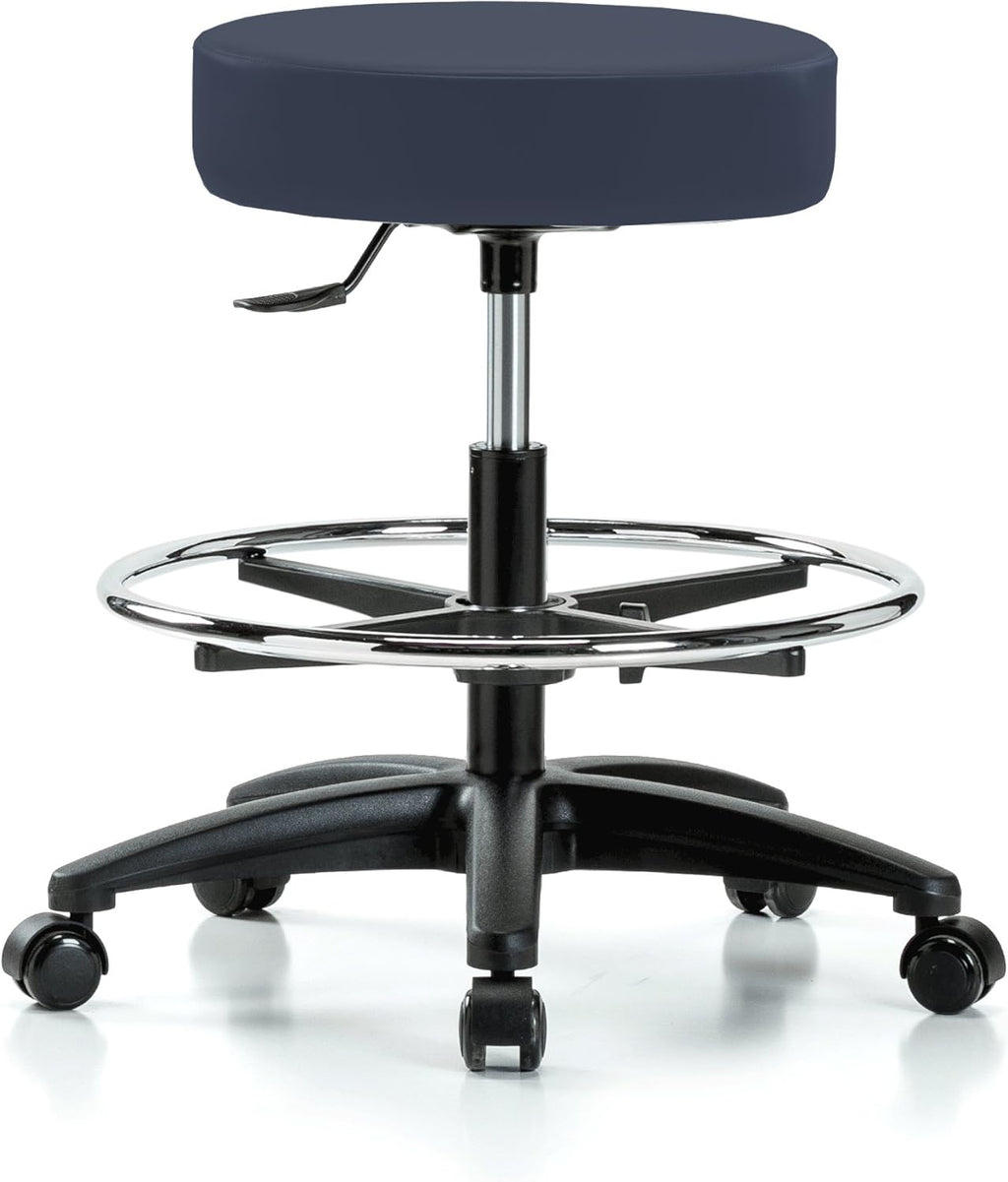 Rolling Swivel Stool with Foot Ring, Counter Height, Cinder Fabric Y6930