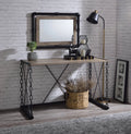 Rustic Oak Black Console Table J86615