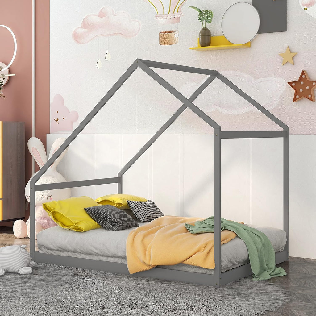 Full Size Wooden House Bed with Trundle H58100