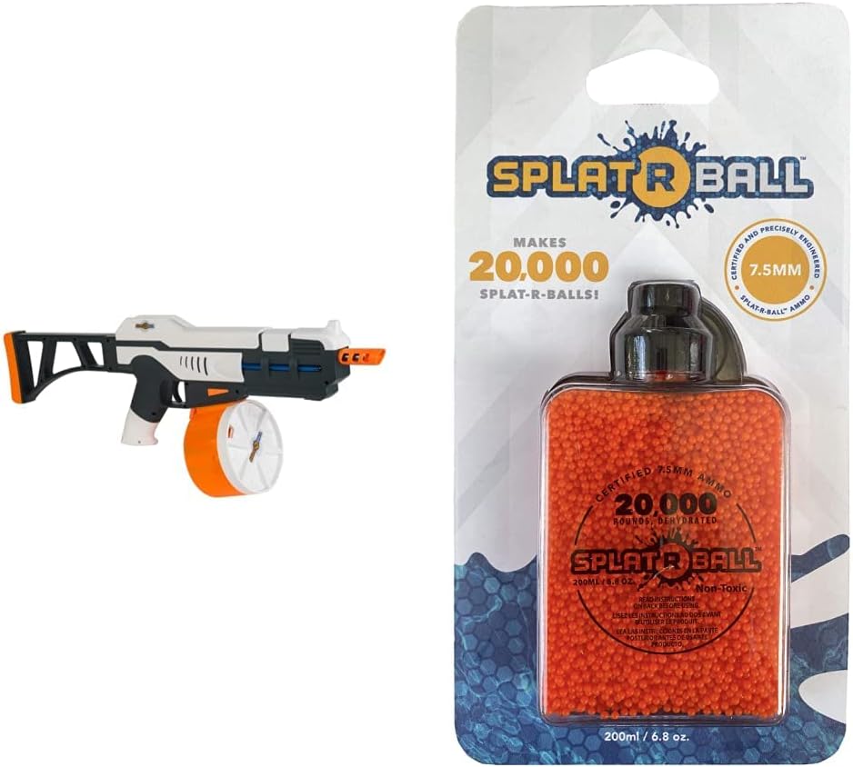 Full Auto Electric Water Bead Gel Ball Blaster Kit and 20K Orange Ammo N696617