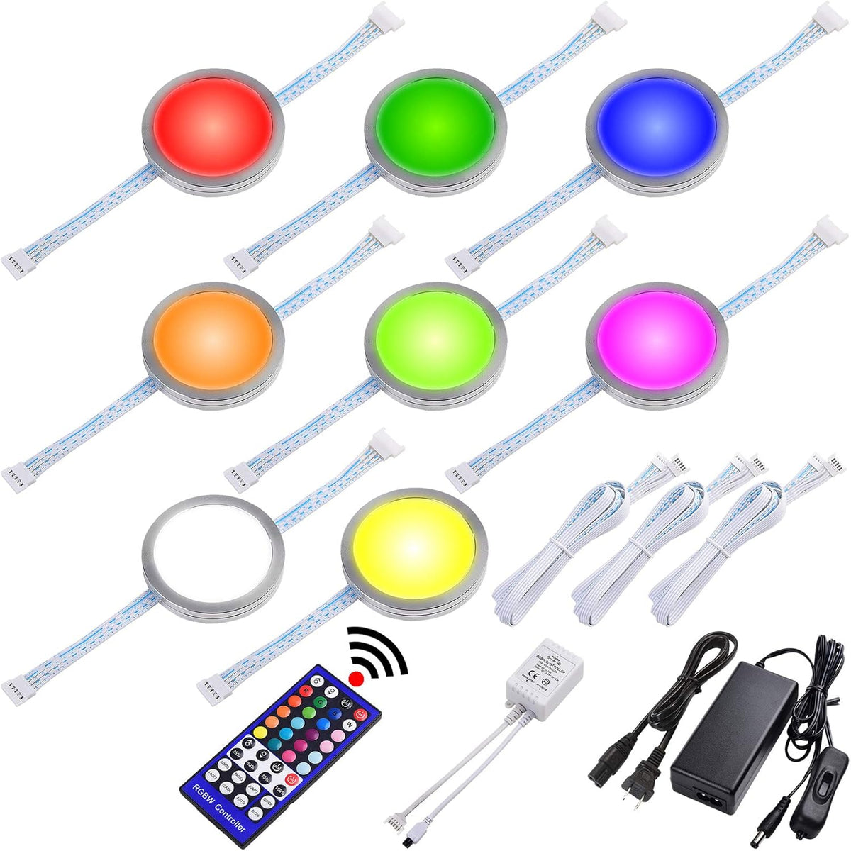 Linkable RGBW Under Cabinet LED Lighting Kit, 8 Lights V718