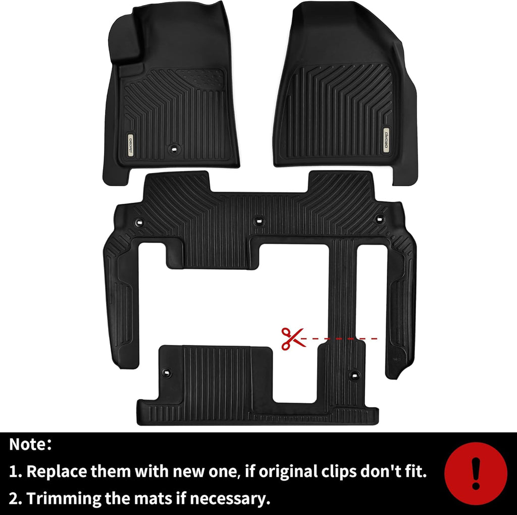 Black 3 Row Floor Mat Liner Set F51436