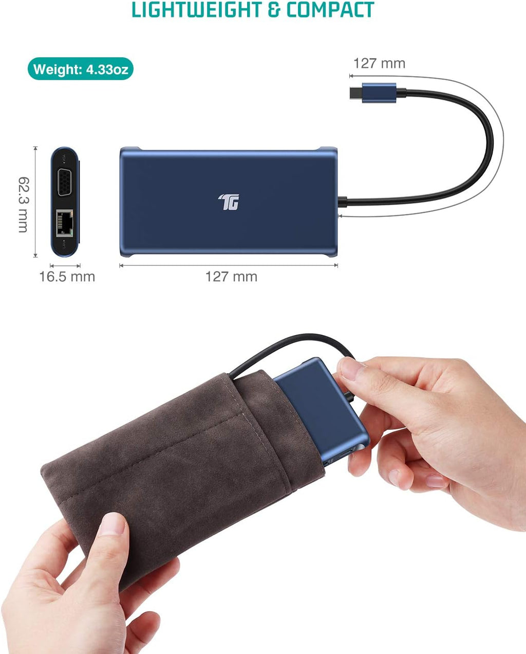USB C Hub, 12 in 1 Triple Display Laptop Docking Station with 2HDMI VGA 100W PD3.0 RJ45 Ethernet 4USB Ports TF/SD Card Reader Z958746