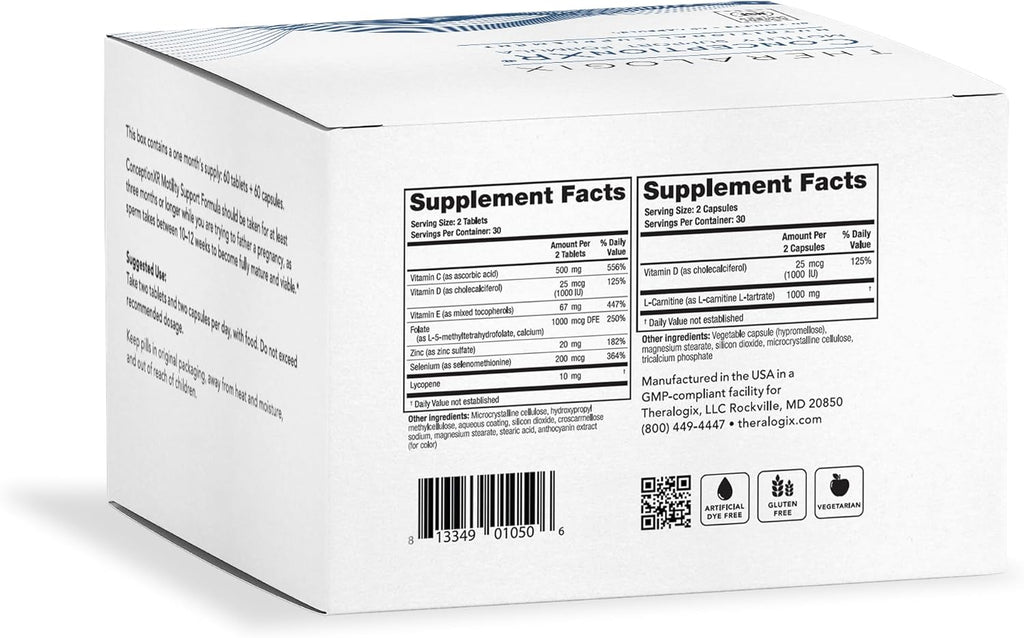 60 Tabs + 60 Caps Male Fertility Supplements D86619