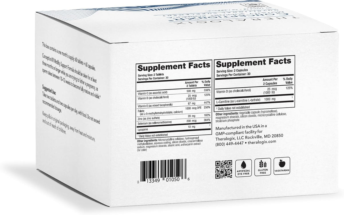 60 Tabs + 60 Caps Male Fertility Supplements D86619