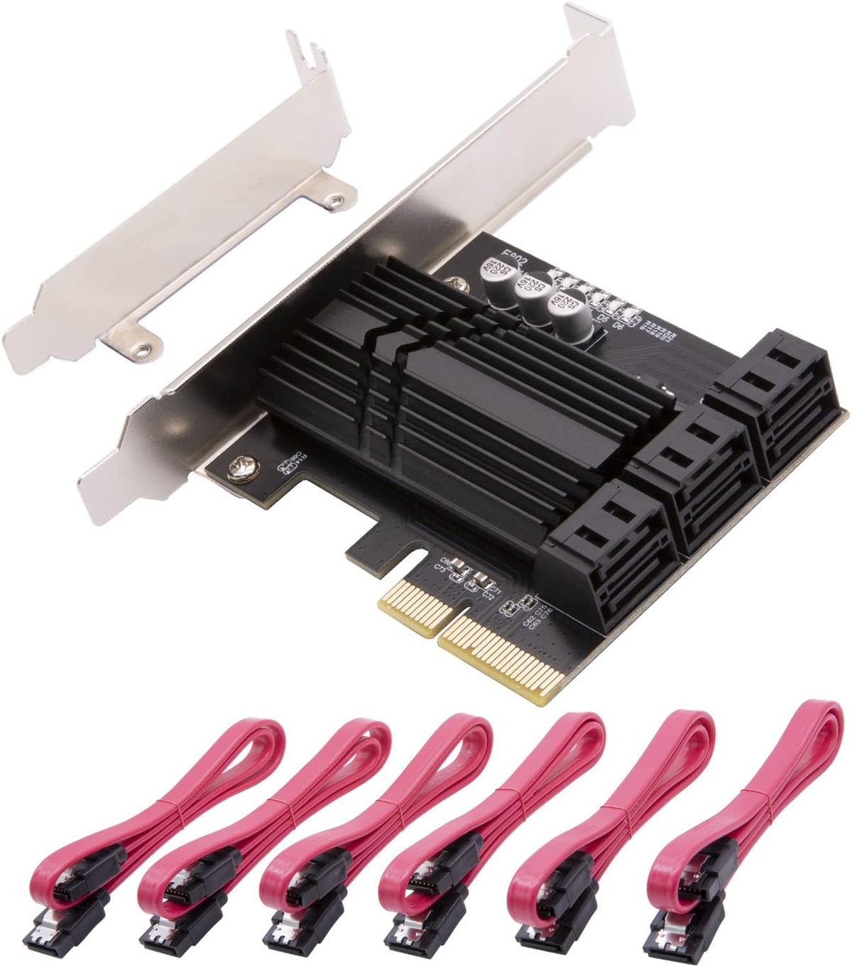 6 Port PCIe x4 SATA 3.0 Expansion Card with 6 SATA Cables R526