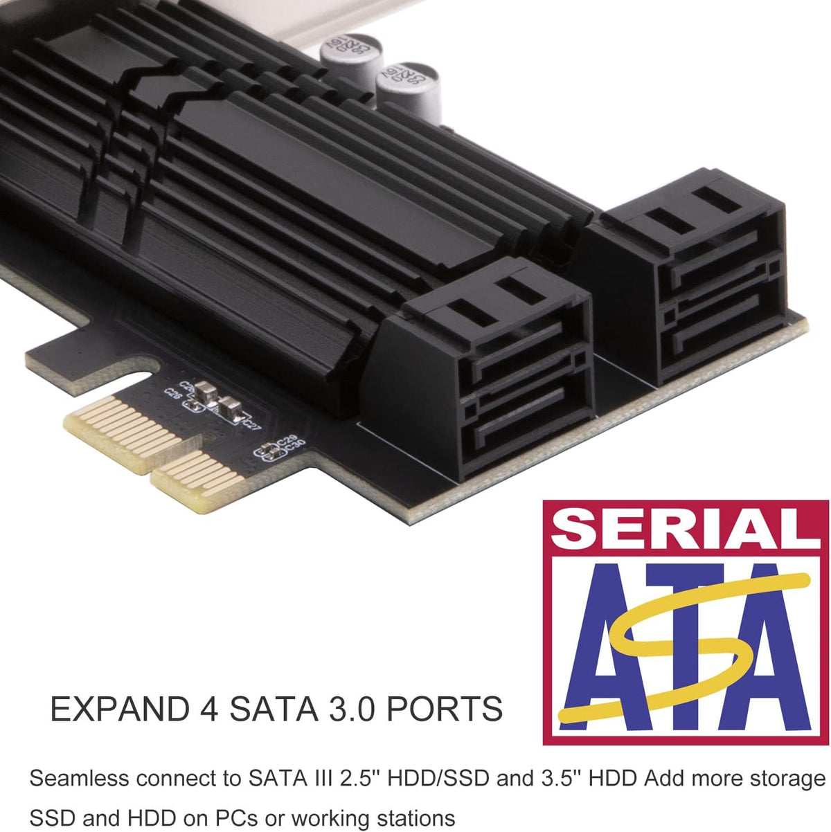 6 Port PCIe x4 SATA 3.0 Expansion Card with 6 SATA Cables R526