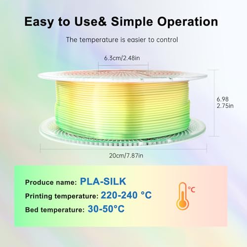 Silk PLA Filament 1.75mm Triple Colors 1kg Spool S958